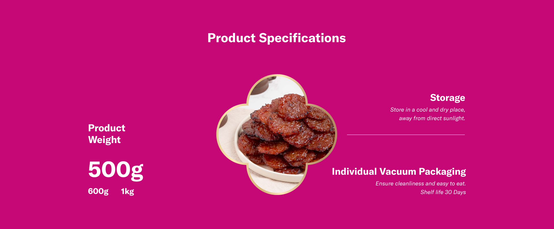 BBQ Dollar Meat Bakkwa product specifications