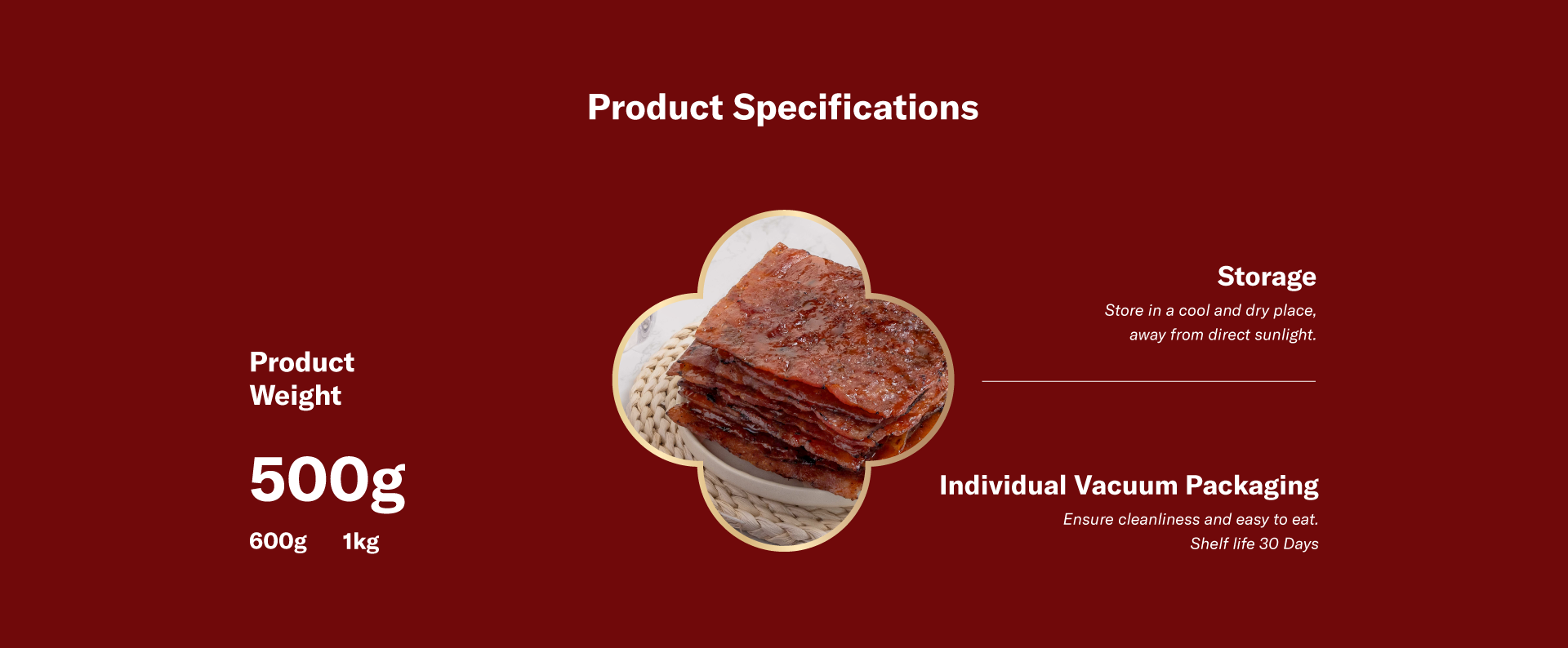 BBQ Sliced Pork product specifications