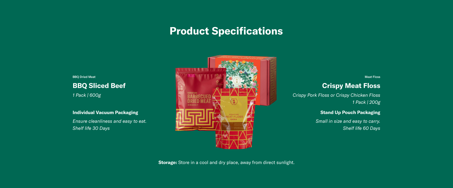 Wing Heong BBQ Beef Gift Box product specifications