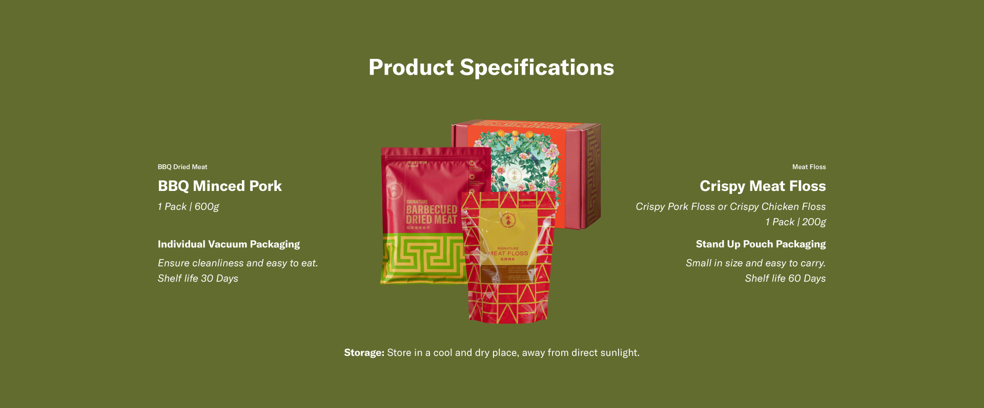 Wing Heong BBQ Minced Pork Gift Box product specifications