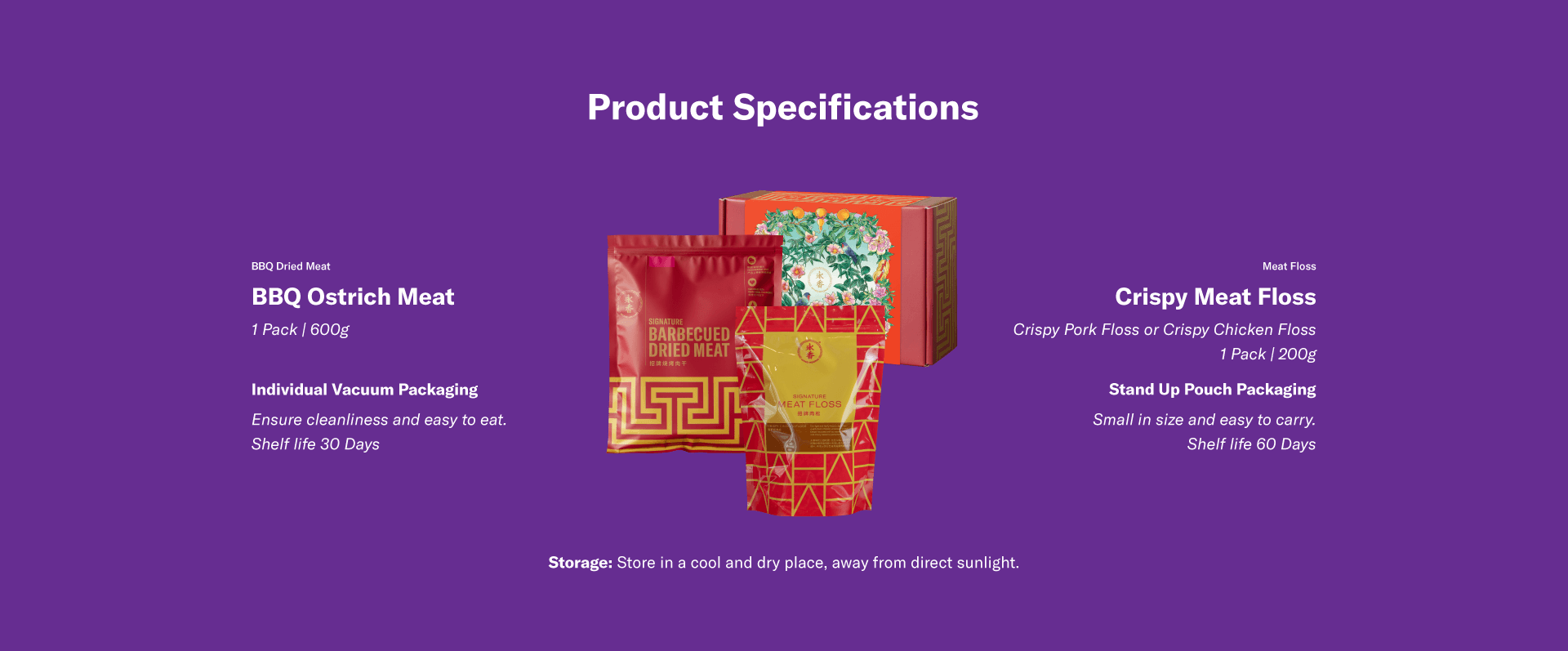 Wing Heong BBQ Ostrich Gift Box product specifications